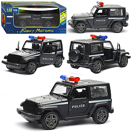 Чёрная инерционная служебная машинка Джип die-cast,1:32, открывающиеся двери FT1101-92
