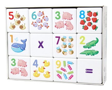 Кубики "Кубики для умников. Арифметика" 12 шт (без обклейки) 00711