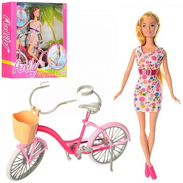 Кукла Anlily 99043 на велосипеде с аксессуарами в коробке  200170477