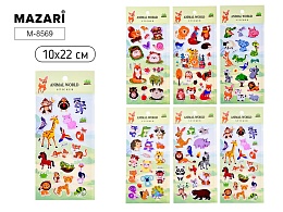 Наклейки декоративные ЖИВОТНЫЕ, 10*22 см M-8569