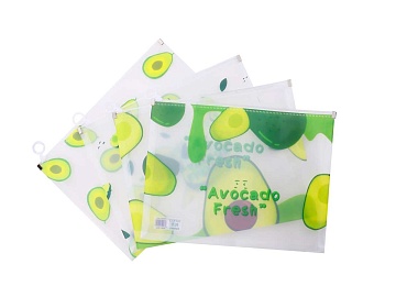 Папка канцелярская Avocado, 32х24.5х2.5см, пластиковая, zip-молния M-2794