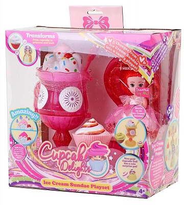 Кукла-кекс. Cupcake Surprise.  Мороженое - Туалетный столик с Куклой - Капкейк и питомцем 1140