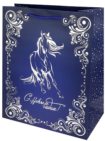 Пакет подар. мат.лам.тис.фол 26,4х32,7х13,6см  Грациозный конь 190г  ППК-2425