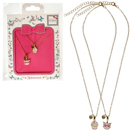 Цепочка Lukky Fashion с подвеской металл+эмаль Сердце пополам Sweets Т24652