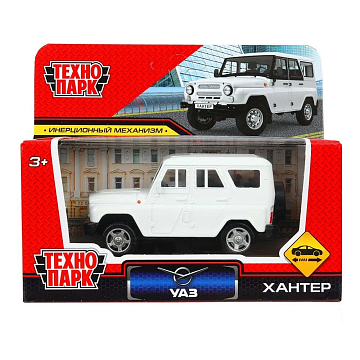 Машина металл UAZ ХАНТЕР длина 10,5 см, инерция, белый, кор 392081