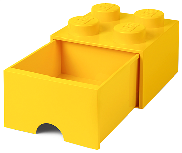 Пластиковый кубик LEGO для хранения 4, с ящиками, желтый 4005