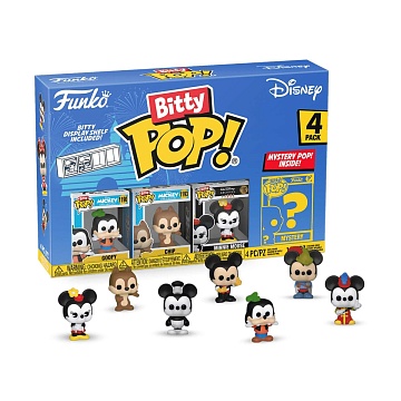 Фигурка Funko Bitty POP! Disney S4 Goofy+Chip+Minnie Mouse+Mystery (1 of 4) 4PK 71322 (10013160/070424/3118469/4, Китай)