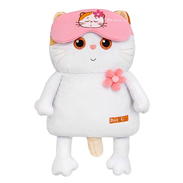 Кошечка-подушка в маске для сна и с цветочком LKp32-173