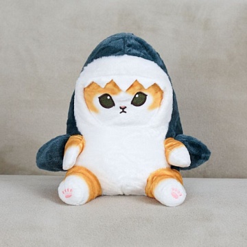 Мягкая игрушка Кот Акула рыжий 20см Z19806