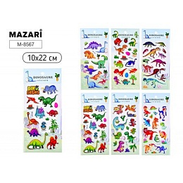 Наклейки декоративные ДИНОЗАВРЫ, 10*22 см M-8567