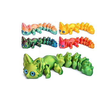 Котик 3д очень маленький с хвостом и глазами игрушка 12см в асс. 00-6489