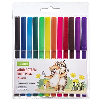 Фломастеры "ECO" 12 цв. Pets story в блистере