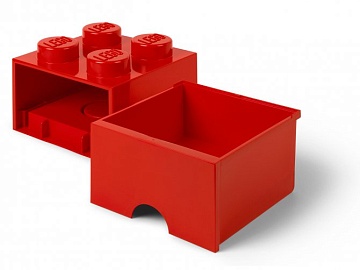 Пластиковый кубик LEGO для хранения 4, с ящиками, красный 4005
