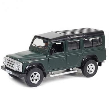 Land Rover Defender, инерционная, темно-зеленый. Масштаб 1:32