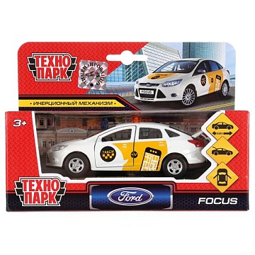 Машина металл FORD Focus такси 12см, инерц., открыв. двери и багажник в кор. 298495
