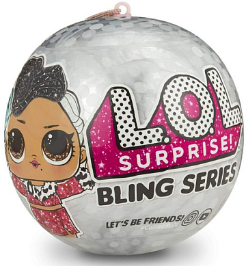 LOL ЛОЛ 423201 Кукла-сюрприз в шарике LOL Bling Series новогодний шар