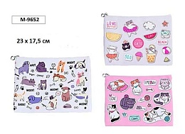 Папка канцелярская Cuties полиуретан, на молнии, 23х17,5см M-9652