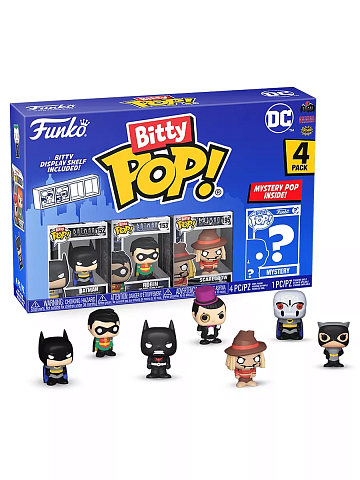 Фигурка Funko Bitty POP! DC Comics S1 Batman+Robin+Scarecrow+Mystery (1 of 4) 4PK 71311 (10013160/070424/5019317/4, Китай)