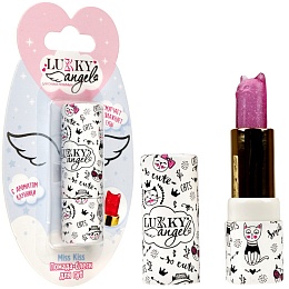 Lukky Angel Miss Kiss сияющая помада-блеск для губ, 3,4 гр, цвет малиновый, блистер Т25830