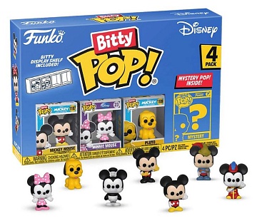 Фигурка Funko Bitty POP! Disney S1 Mickey Mouse+Minnie Mouse+Pluto+Mystery (1 of 4) 4PK 71319 (10013160/270424/3143728/4, Китай)