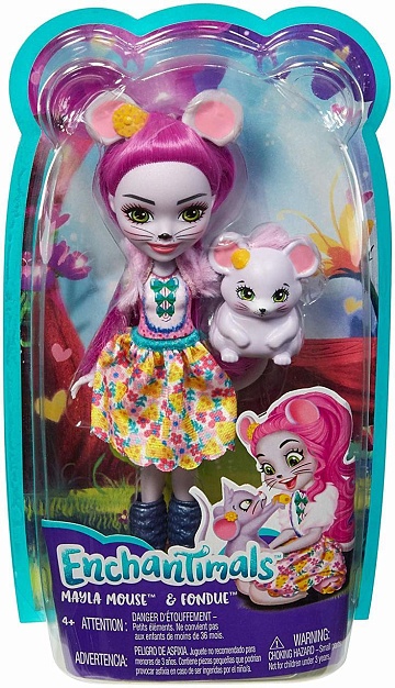 ENCHANTIMALS Дополнительная кукла со зверюшкой Mayla Mouse & Fondue FXM76 FNH22