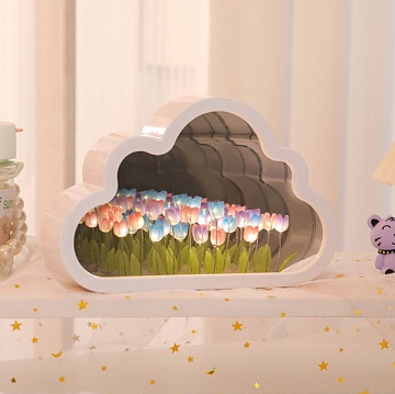 Набор для творчества-светильник "Облако" розовые/голубые тюльпаны, в пакете XYD-06