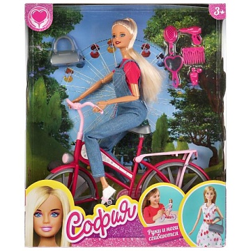 Кукла София на велосипеде, с аксесс. 292360