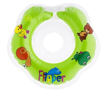 Круг на шею для купания малышей Flipper зеленый FL001-G