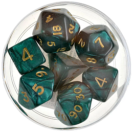 Набор кубиков для НРИ Pearl Poly Dice - Green, арт. 11517
